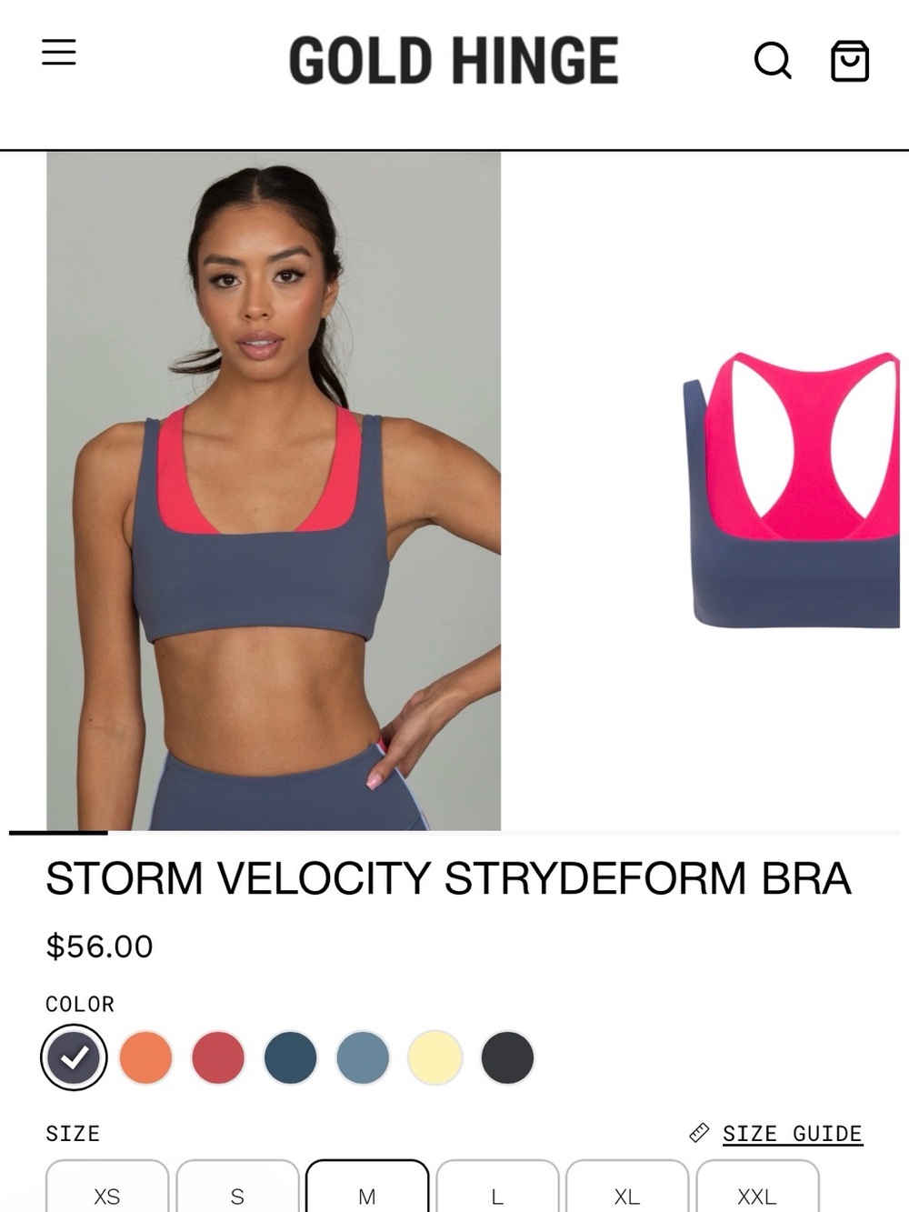 Gold Hinge Storm Velocity StrydeformBra